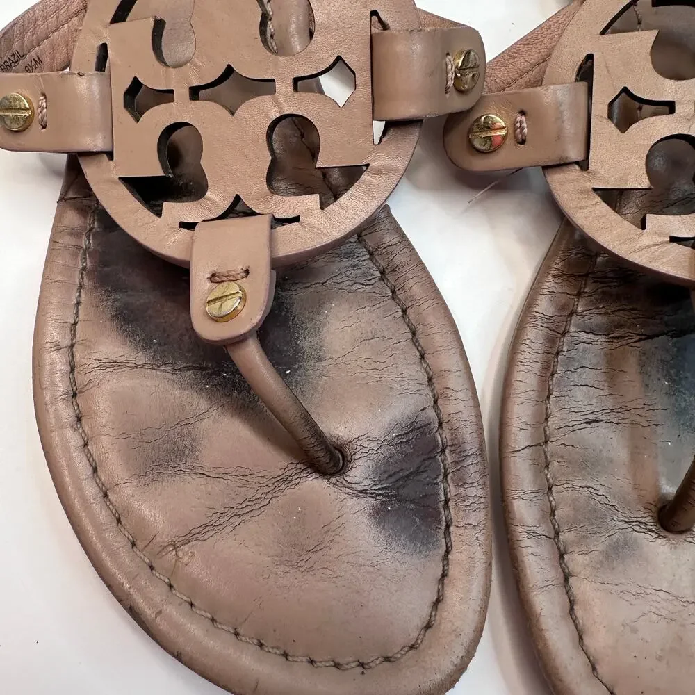 Tory Burch Tan Miller Logo Sandal
